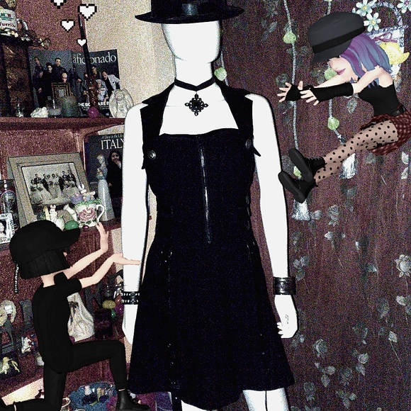 NWOT 🖤Very Cool Goth 🕸Black Halter Style Dress Size L🖤 - Picture 2 of 11